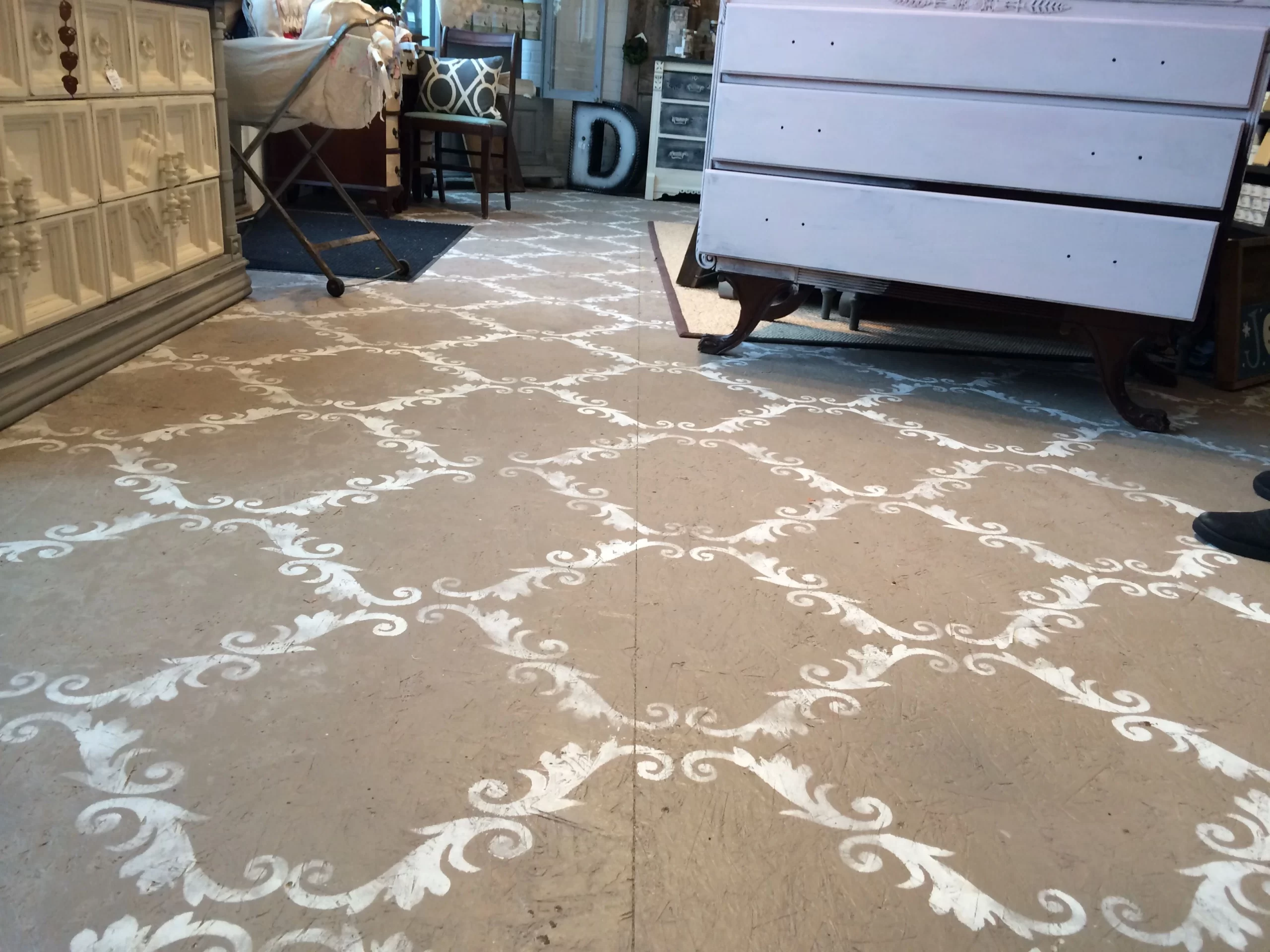 Painted Stenciled Floor Scaled